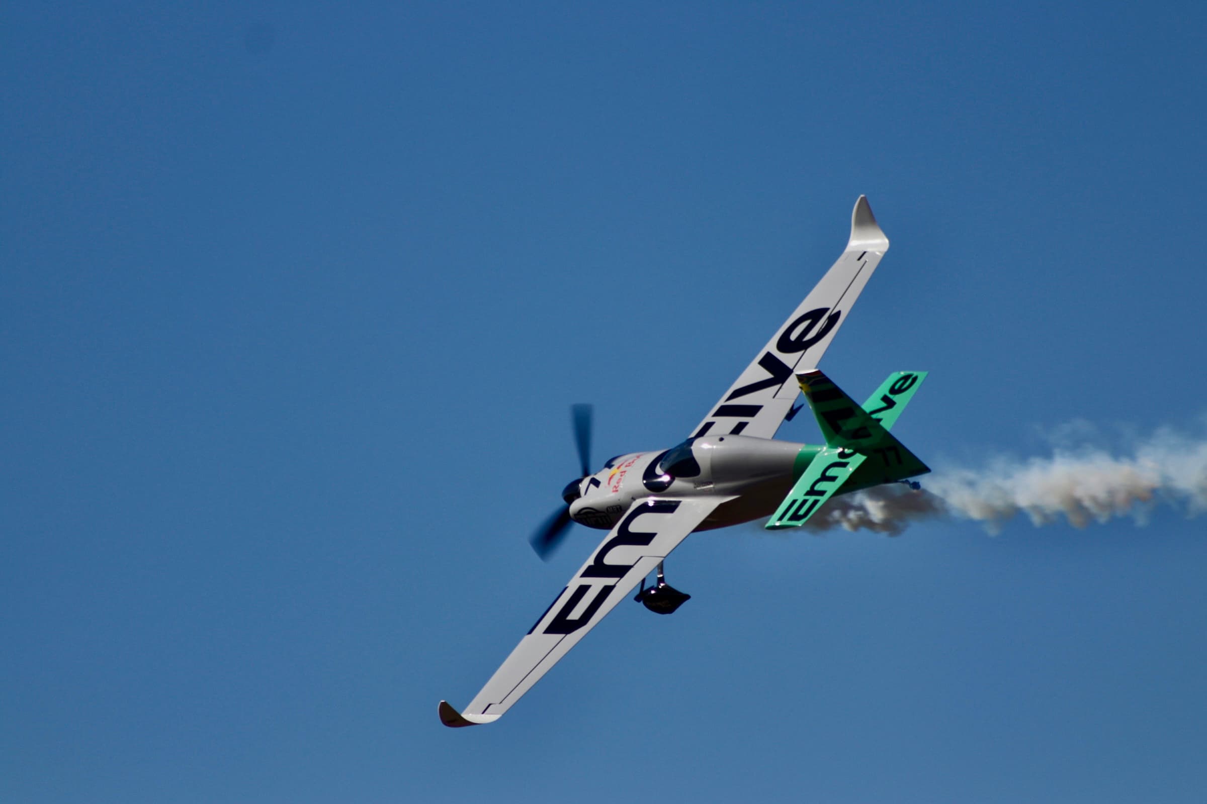 Patrick Davidson’s Edge 540 banking through the sky