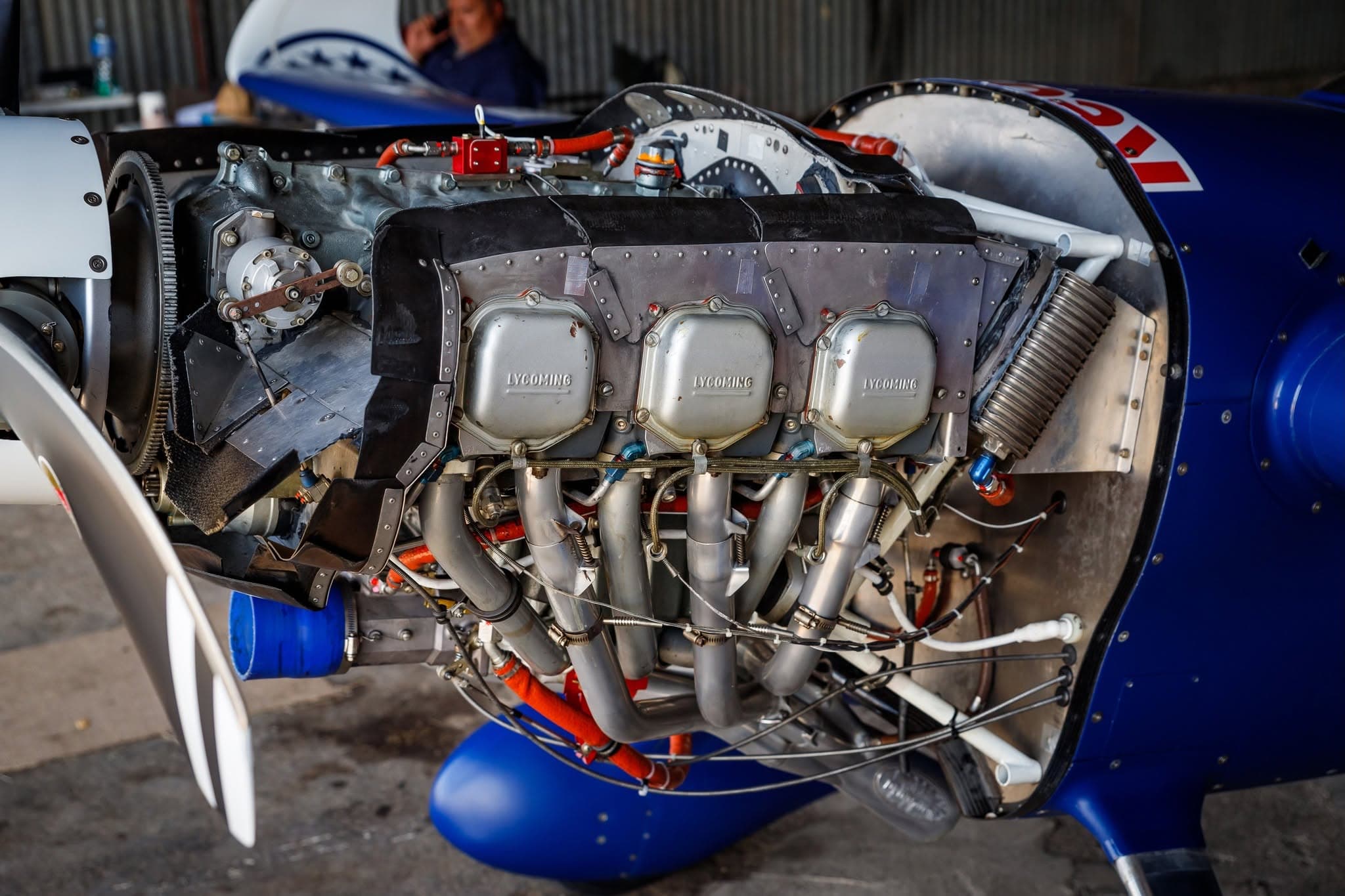 Aircraft engine with cowl removed