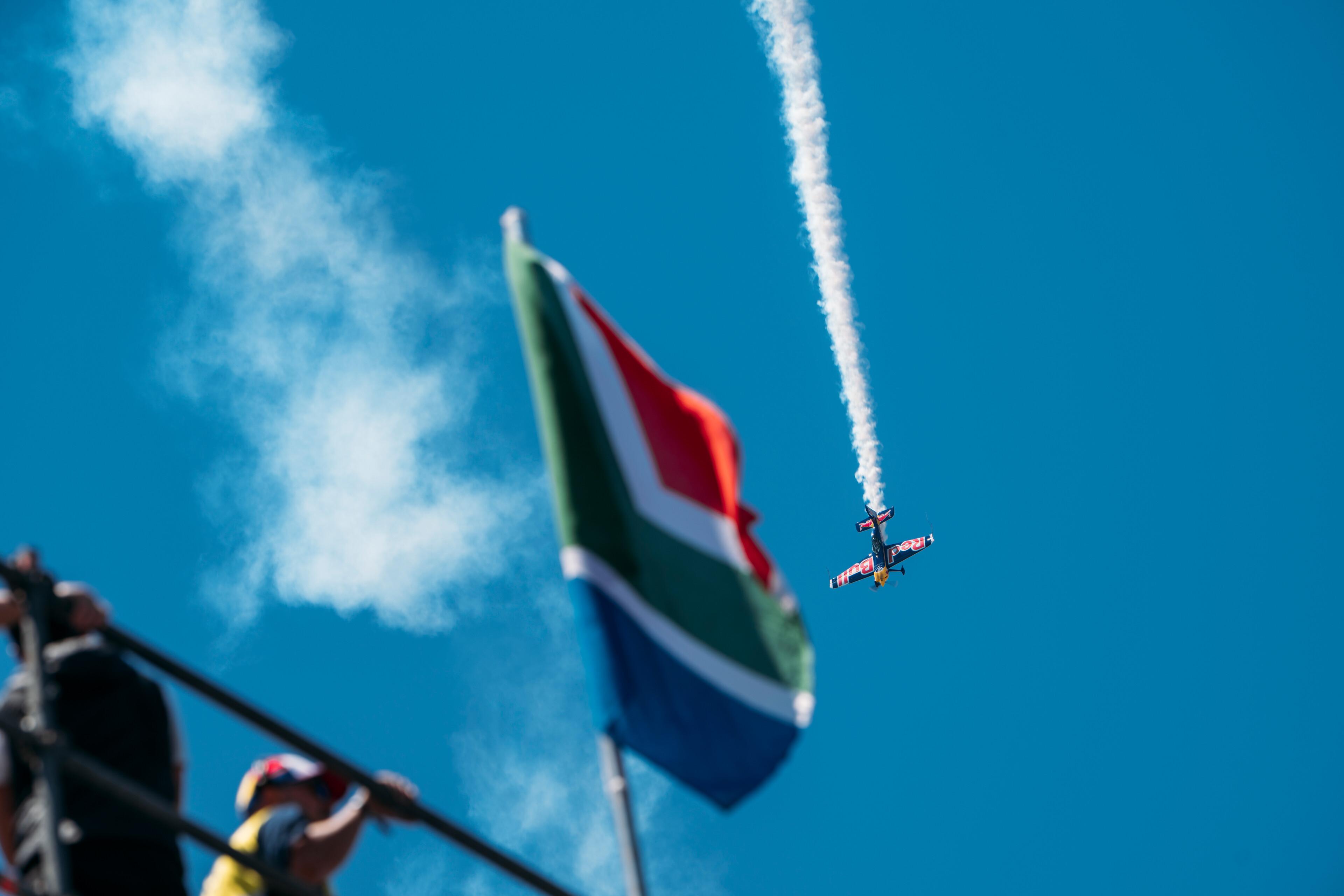Patrick Davidson aerobatic display with South African flag